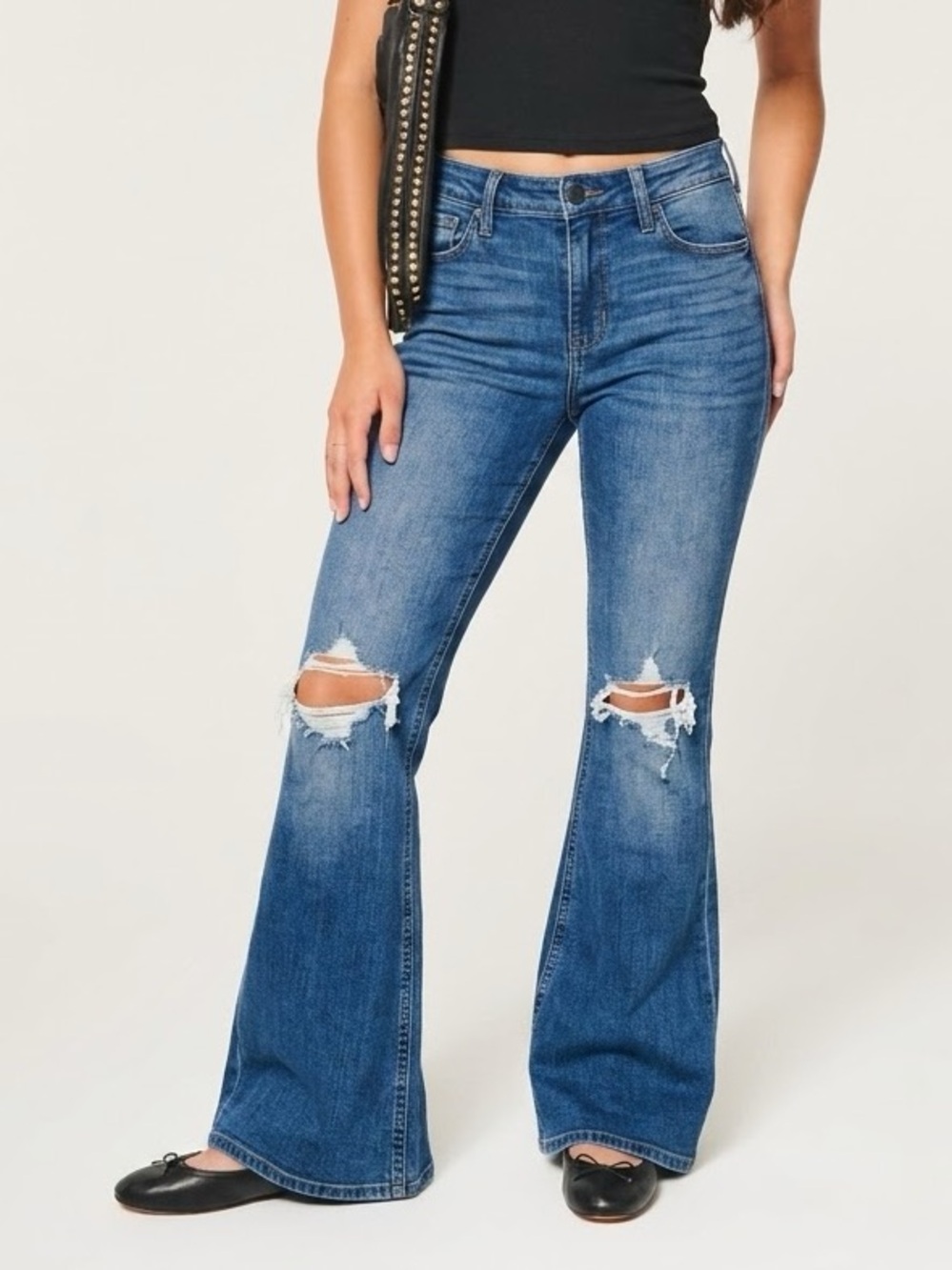 Hollister boho high-rise vintage flare jeans medium wash 5R
